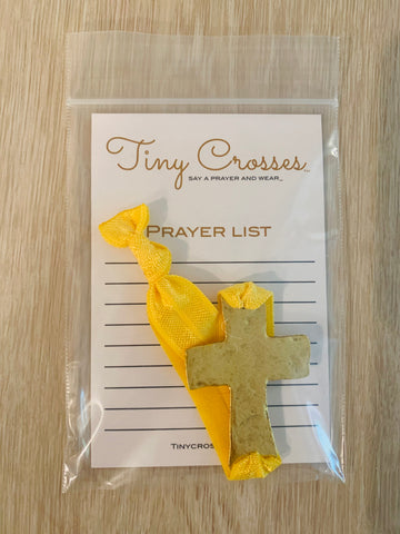 GOLD: Yellow Tiny Crosses Prayer Bracelet