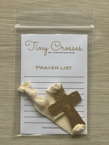 GOLD: Ivory Tiny Crosses Prayer Bracelet