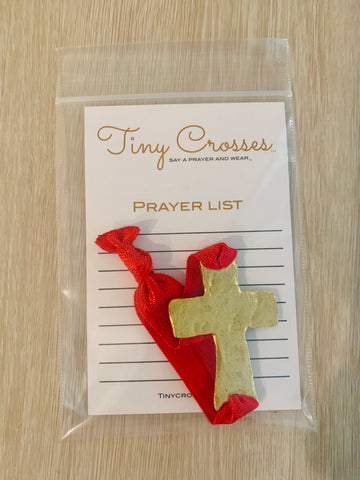 GOLD: Red Tiny Crosses Prayer Bracelet