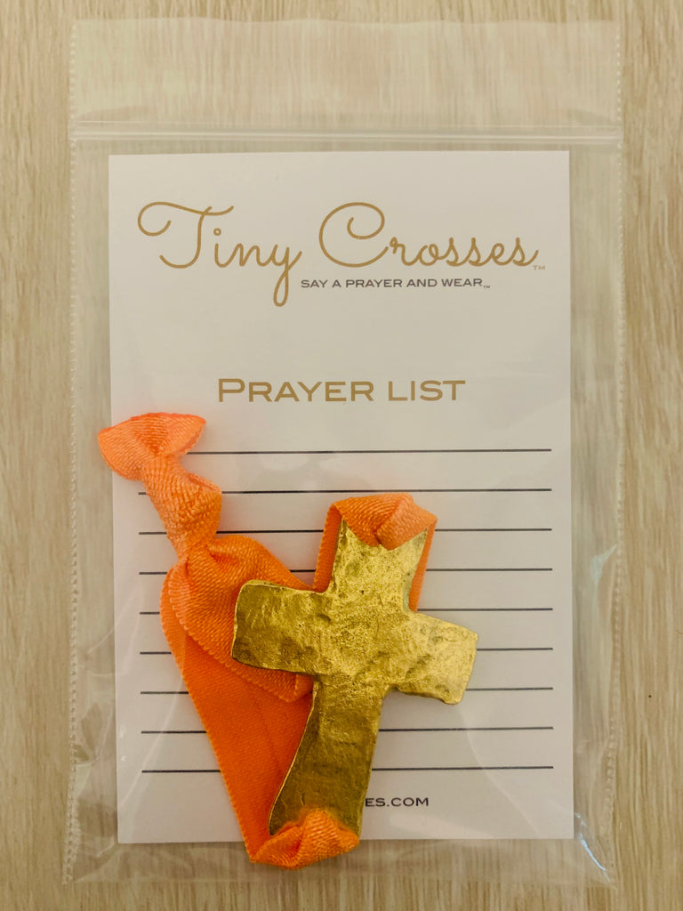 GOLD: Tangerine Tiny Crosses Prayer Bracelet