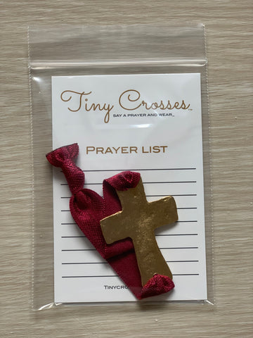 GOLD: Wine Tiny Crosses Prayer Bracelet