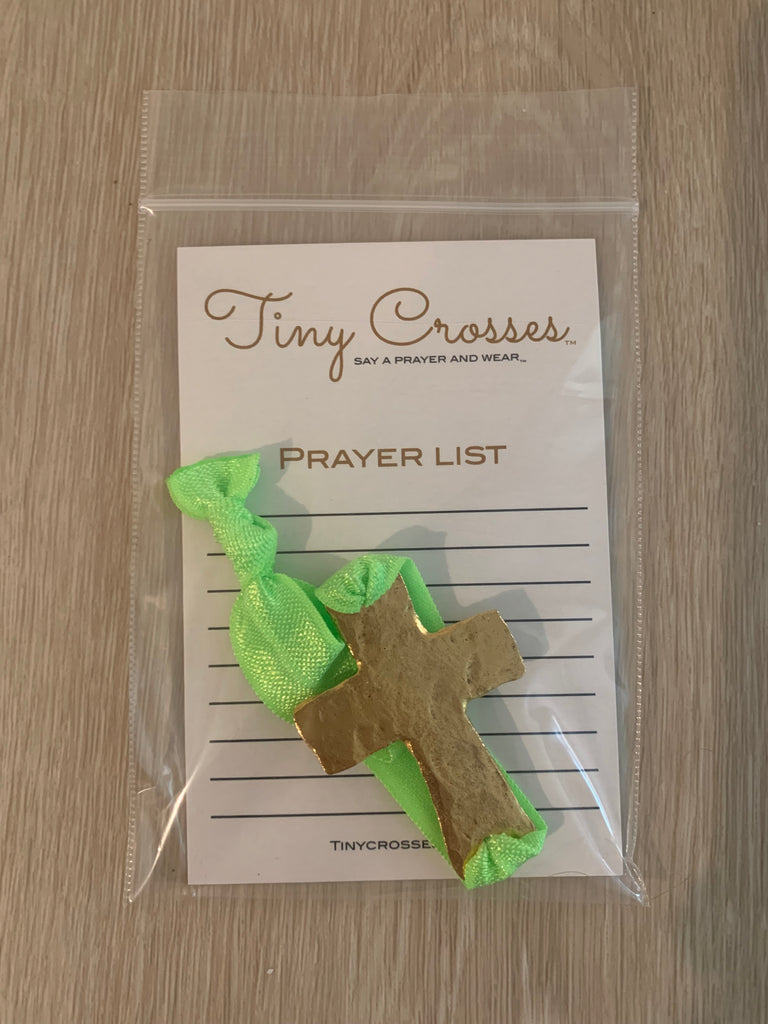 GOLD: Key Lime Tiny Crosses Prayer Bracelet