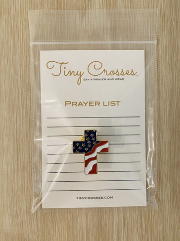 American Flag Cross Pin